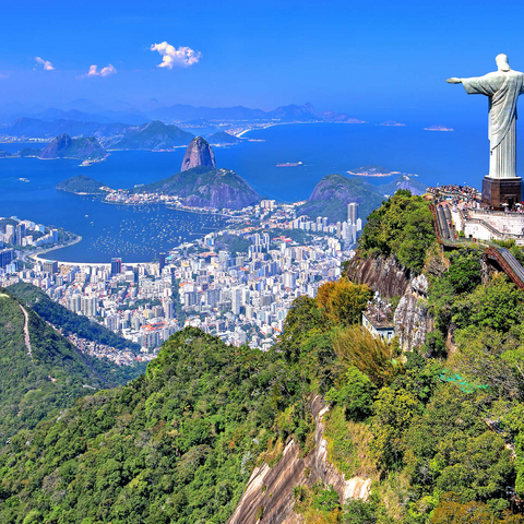 Christusstatue Cristo Redentor auf dem Corcovado (710m), Rio de Janeiro, Brasilien 1000 Puzzle 3D Modell