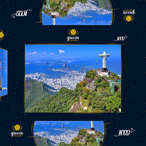 Christusstatue Cristo Redentor auf dem Corcovado (710m), Rio de Janeiro, Brasilien 1000 Puzzle Schachtel 3D Modell