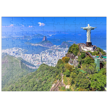 puzzleplate Christusstatue Cristo Redentor auf dem Corcovado (710m), Rio de Janeiro, Brasilien 100 Puzzle