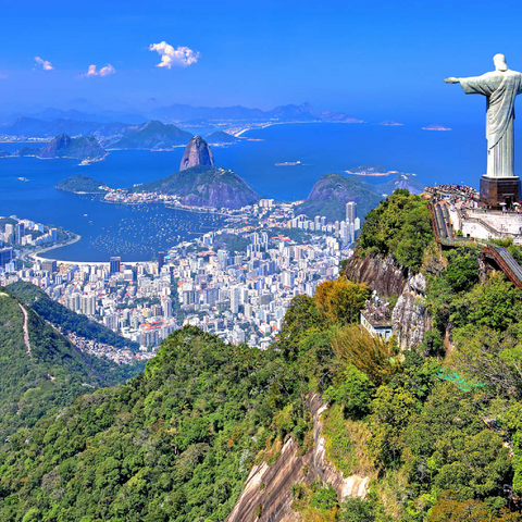 Christusstatue Cristo Redentor auf dem Corcovado (710m), Rio de Janeiro, Brasilien 100 Puzzle 3D Modell
