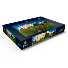 Alternative Darstellung des Puzzle-Motivs Neugotisches Schloss Lednice mit Palmenhaus, Jihomoravsky kraj, Tschechien – Puzzleteile: 1000