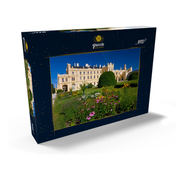 Neugotisches Schloss Lednice mit Palmenhaus, Jihomoravsky kraj, Tschechien 1000 Puzzle Schachtel Ansicht2