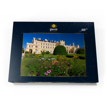 Neugotisches Schloss Lednice mit Palmenhaus, Jihomoravsky kraj, Tschechien 500 Puzzle Schachtel Ansicht3