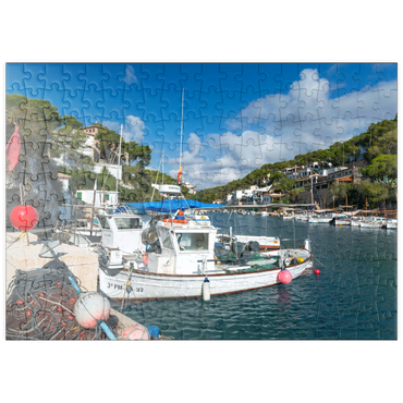 puzzleplate Fischerhafen von Cala Figuera, Mallorca, Balearen, Spanien 200 Puzzle