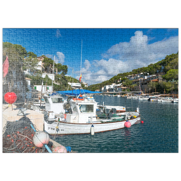 puzzleplate Fischerhafen von Cala Figuera, Mallorca, Balearen, Spanien 500 Puzzle