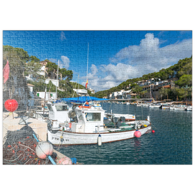 Darstellung des Puzzle Motivs Fischerhafen von Cala Figuera, Mallorca, Balearen, Spanien - Puzzleteile: 500