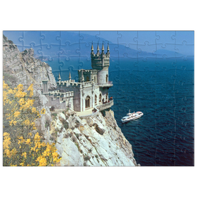 Darstellung des Puzzle Motivs Felsenschloss Schalbennest bei Jalta, Halbinsel Krim, Ukraine - Puzzleteile: 100