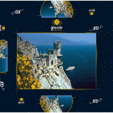Felsenschloss Schalbennest bei Jalta, Halbinsel Krim, Ukraine 100 Puzzle Schachtel 3D Modell
