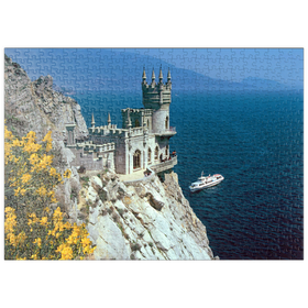 Darstellung des Puzzle-Motivs Felsenschloss Schalbennest bei Jalta, Halbinsel Krim, Ukraine – Puzzleteile: 500