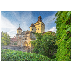 Darstellung des Puzzle Motivs Stadtbefestigung mit dem Ellinger Tor - Puzzleteile: 500