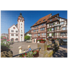 Darstellung des Puzzle-Motivs Rathaus und Palm’sches Haus am Marktplatz – Puzzleteile: 1000
