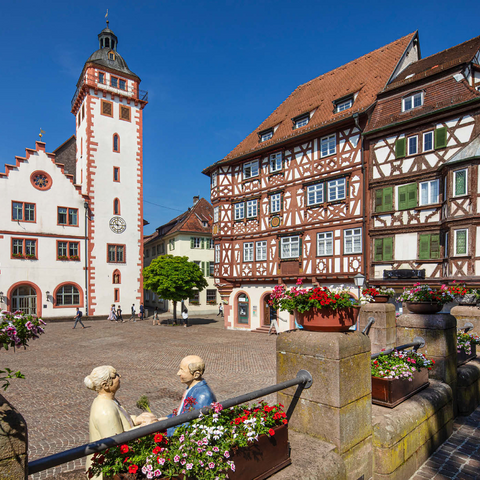 Rathaus und Palm’sches Haus am Marktplatz 1000 Puzzle 3D Modell