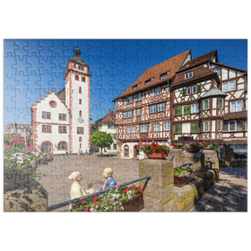 Darstellung des Puzzle-Motivs Rathaus und Palm’sches Haus am Marktplatz – Puzzleteile: 200