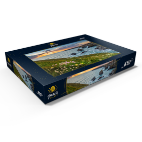 Alternative Darstellung des Puzzle-Motivs Küste an den Bedruthan Steps nördlich von Newquay, Nordküste, Cornwall – Puzzleteile: 1000