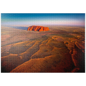 Darstellung des Puzzle-Motivs Luftaufnahme mit Blick zum Uluru, Uluru-Kata-Tjuta National Park, Australien – Puzzleteile: 1000