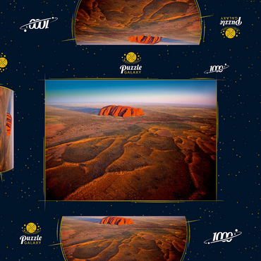 Luftaufnahme mit Blick zum Uluru, Uluru-Kata-Tjuta National Park, Northern Territory, Australien 1000 Puzzle Schachtel 3D Modell
