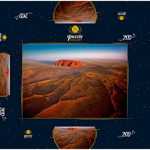 Luftaufnahme mit Blick zum Uluru, Uluru-Kata-Tjuta National Park, Northern Territory, Australien 200 Puzzle Schachtel 3D Modell