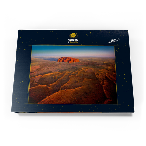 Luftaufnahme mit Blick zum Uluru, Uluru-Kata-Tjuta National Park, Northern Territory, Australien 500 Puzzle Schachtel Ansicht3
