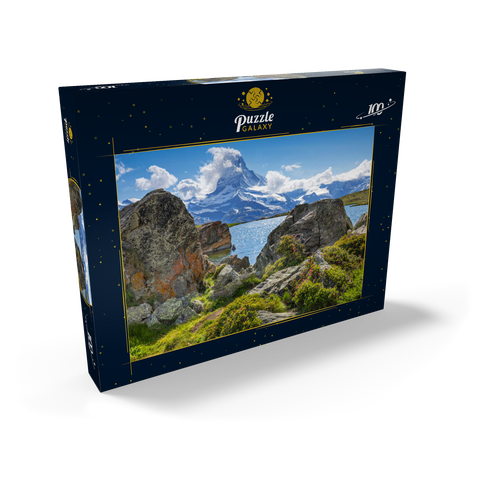 Bergsee Stellisee mit dem Matterhorn (4478m) 100 Puzzle Schachtel Ansicht2