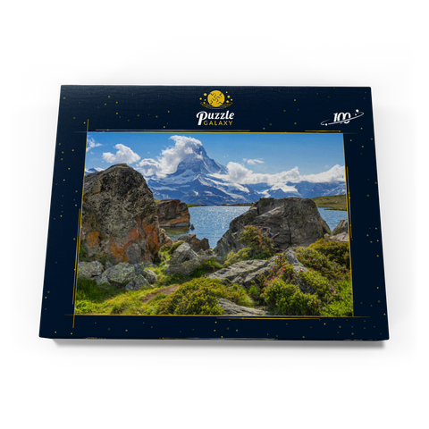 Bergsee Stellisee mit dem Matterhorn (4478m) 100 Puzzle Schachtel Ansicht3