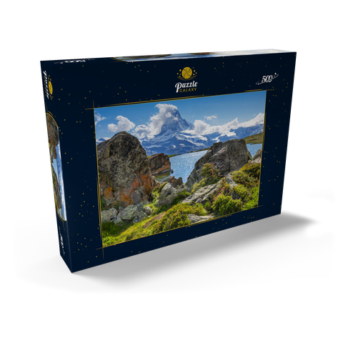 Bergsee Stellisee mit dem Matterhorn (4478m) 500 Puzzle Schachtel Ansicht2