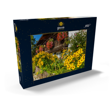 Blumengeschmücktes Haus im Ortsteil Garmisch 1000 Puzzle Schachtel Ansicht2