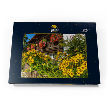 Blumengeschmücktes Haus im Ortsteil Garmisch 1000 Puzzle Schachtel Ansicht3