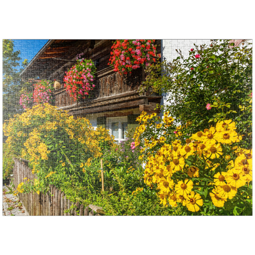 puzzleplate Blumengeschmücktes Haus im Ortsteil Garmisch 1000 Puzzle
