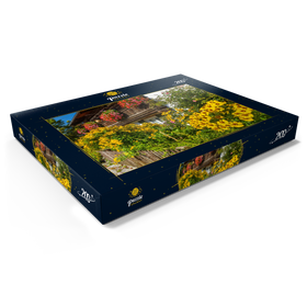 Alternative Darstellung des Puzzle-Motivs Blumengeschmücktes Haus im Ortsteil Garmisch – Puzzleteile: 200