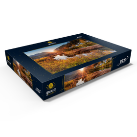 Alternative Darstellung des Puzzle-Motivs Sonnenuntergang am Weitsee zwischen Ruhpolding und Reit im Winkl, Chiemgau, Oberbayern – Puzzleteile: 1000