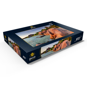 Alternative Darstellung des Puzzle-Motivs Granitfelsen am Strand Anse Source d' Argent, Insel La Digue, Seychellen – Puzzleteile: 1000