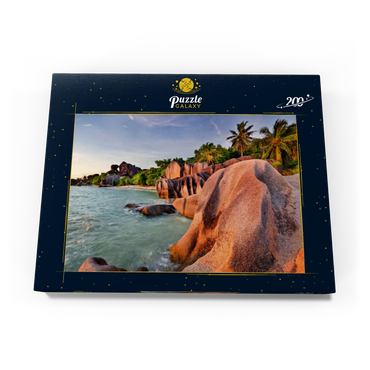 Granitfelsen am Strand Anse Source d' Argent, Insel La Digue, Seychellen 200 Puzzle Schachtel Ansicht3
