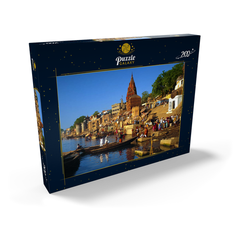 Heiliger Fluß Ganges mit Bade-Ghats in Varanasi, Uttah Pradesh, Indien 200 Puzzle Schachtel Ansicht2