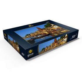 Darstellung des Puzzle Motivs Heiliger Fluß Ganges mit Bade-Ghats in Varanasi, Uttah Pradesh, Indien - Puzzleteile: 500