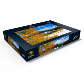 Darstellung des Puzzle Motivs Der erste Schnee im Oktober, Geroldsee bei Klais gegen Karwendelgebirge mit Wörner - Puzzleteile: 500