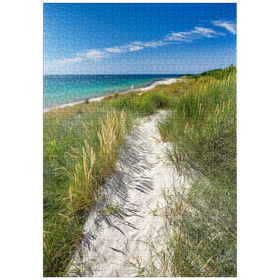 Darstellung des Puzzle-Motivs Strand mit Sanddünen von Vester Sømarken bei Aakirkeby – Puzzleteile: 1000