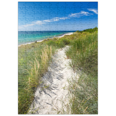puzzleplate Strand mit Sanddünen von Vester Sømarken bei Aakirkeby 200 Puzzle