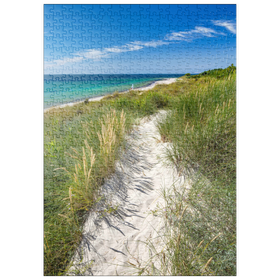 Darstellung des Puzzle Motivs Strand mit Sanddünen von Vester Sømarken bei Aakirkeby - Puzzleteile: 500