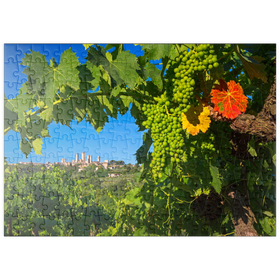 Darstellung des Puzzle-Motivs Weinberg mit den Geschlechtertürmen von San Gimignano, Toskana – Puzzleteile: 200