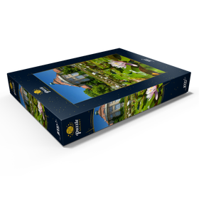 Alternative Darstellung des Puzzle-Motivs Seerosenteich im Schmuckhof im Botanischen Garten – Puzzleteile: 1000