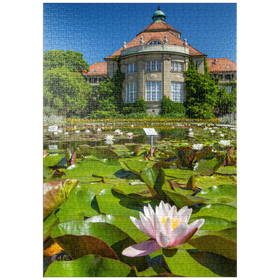 Darstellung des Puzzle-Motivs Seerosenteich im Schmuckhof im Botanischen Garten – Puzzleteile: 1000
