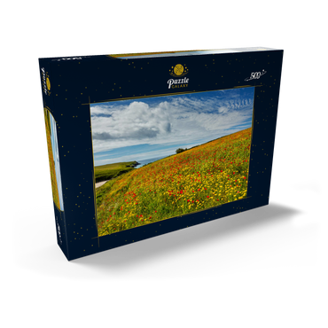 Wildblumenwiese bei West Pentire, Nordküste, Cornwall 500 Puzzle Schachtel Ansicht2