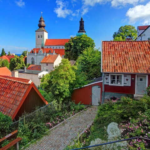 Altstadt mit Dom St. Maria, Visby, Gotland, Schweden 1000 Puzzle 3D Modell