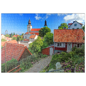Darstellung des Puzzle-Motivs Altstadt mit Dom St. Maria, Visby, Gotland, Schweden – Puzzleteile: 500