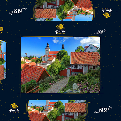 Altstadt mit Dom St. Maria, Visby, Gotland, Schweden 500 Puzzle Schachtel 3D Modell
