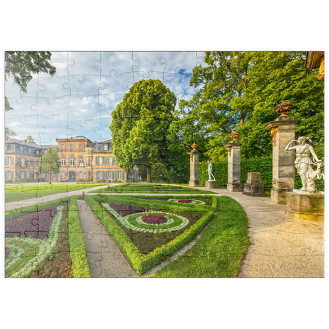 puzzleplate Schloss und Schlosspark Fantaisie im Stil des Rokoko in Donndorf 100 Puzzle