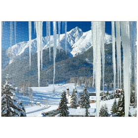 Darstellung des Puzzle Motivs Seekircherl mit Reitherspitze (2373m), Seefeld, Tirol - Puzzleteile: 1000