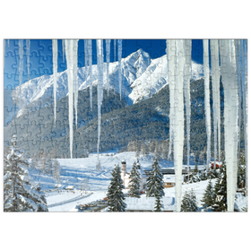Darstellung des Puzzle Motivs Seekircherl mit Reitherspitze (2373m), Seefeld, Tirol - Puzzleteile: 200