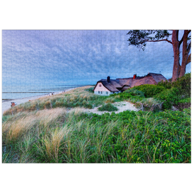 Darstellung des Puzzle-Motivs Haus am Grenzweg am Strand, Ostseebad Ahrenshoop, Fischland-Darß-Zingst – Puzzleteile: 1000