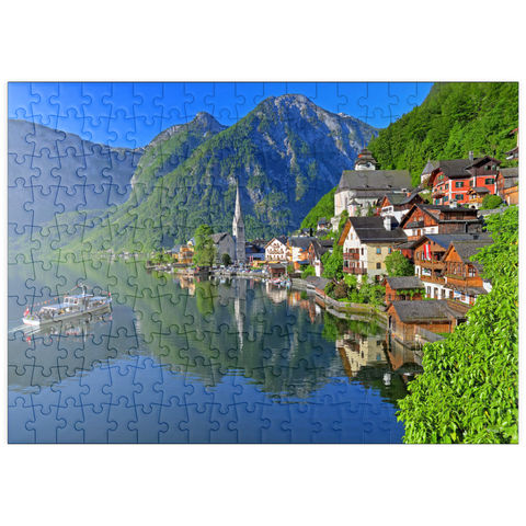 puzzleplate Hallstatt am Hallstättersee, Salzkammergut, Oberösterreich 200 Puzzle
